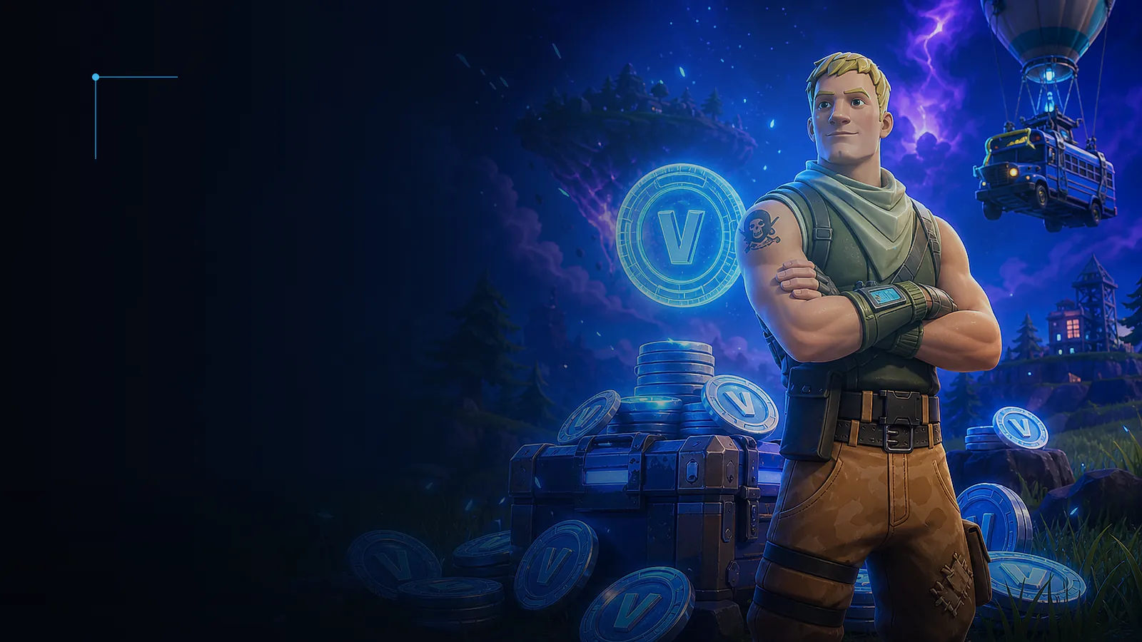 Fortnite game landscape prepared as a wide editorial background