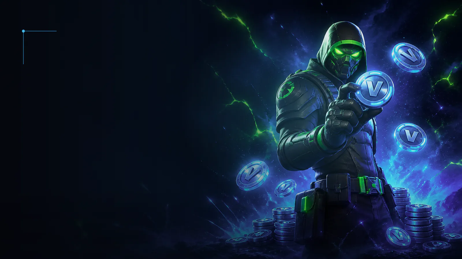 Cinematic Fortnite V-Bucks artwork for a ZOXERO editorial guide