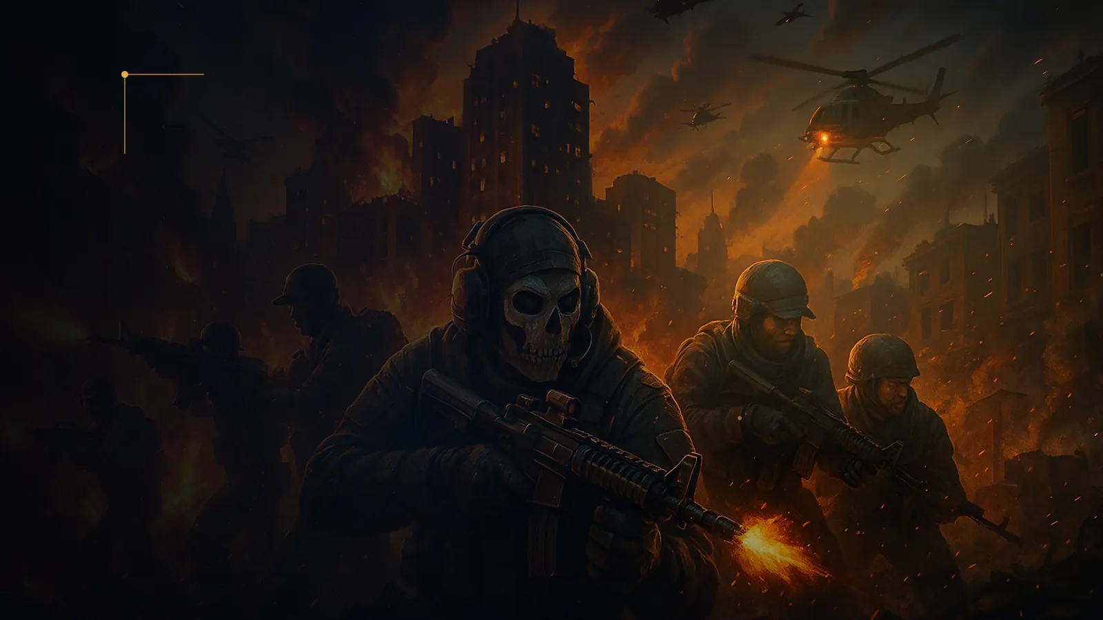 Call of Duty operators in a cinematic night battle scene
