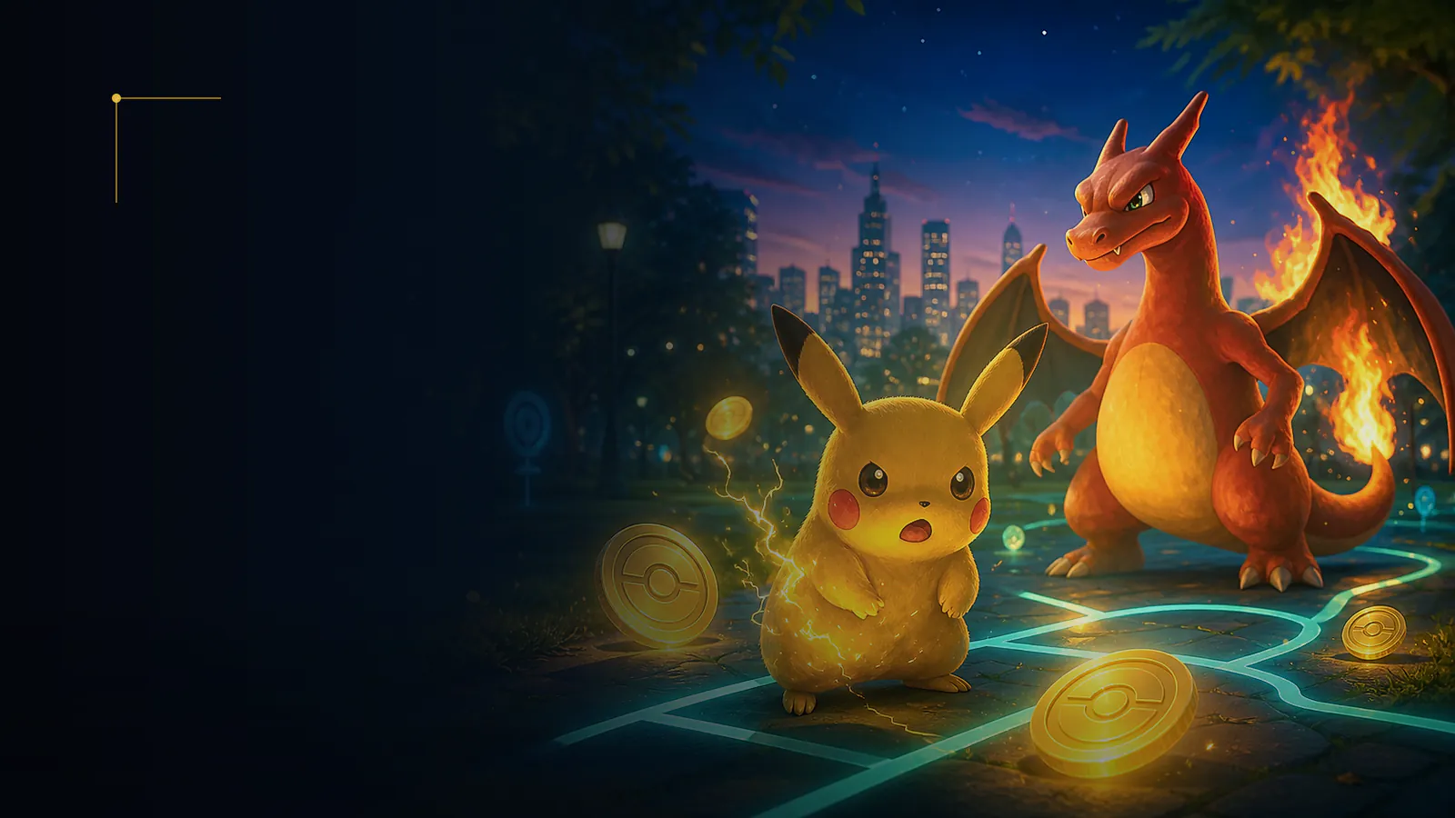 Cinematic Pokémon GO PokéCoins artwork for a ZOXERO editorial guide