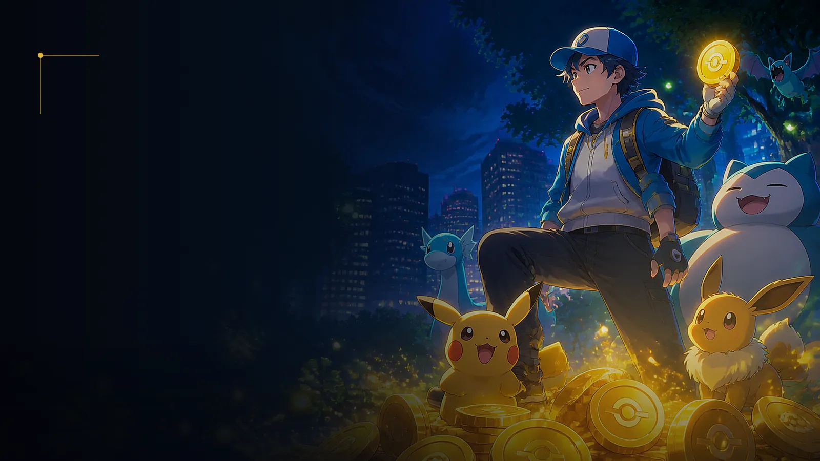 A glowing virtual coin above a dark futuristic city map