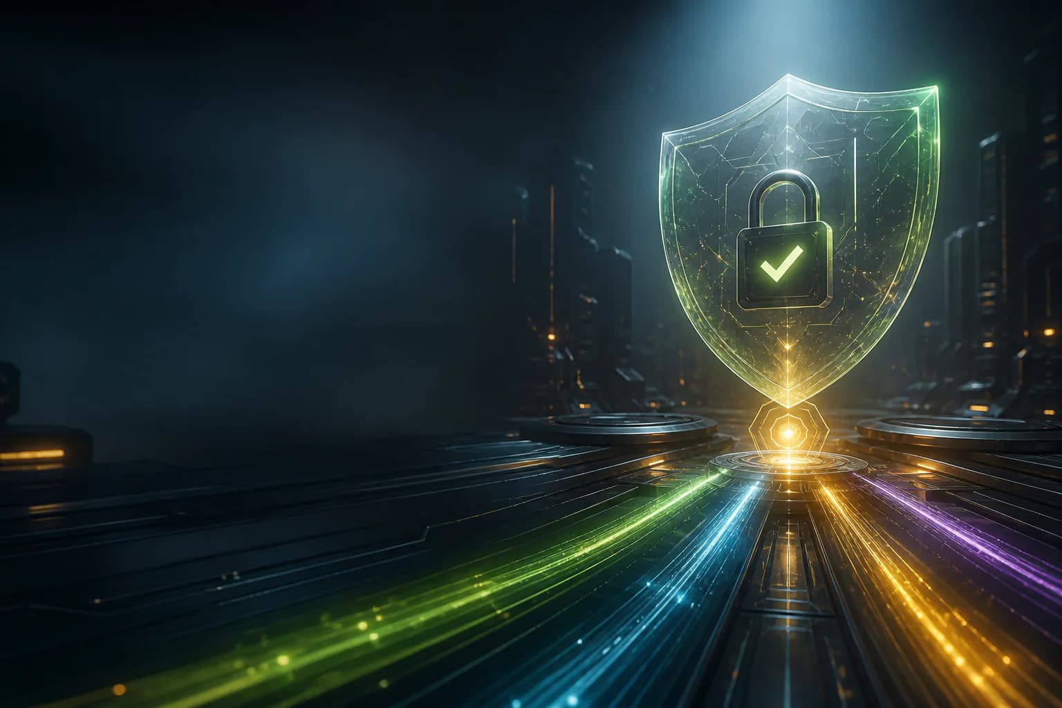 A glass security shield protecting converging game transaction trails